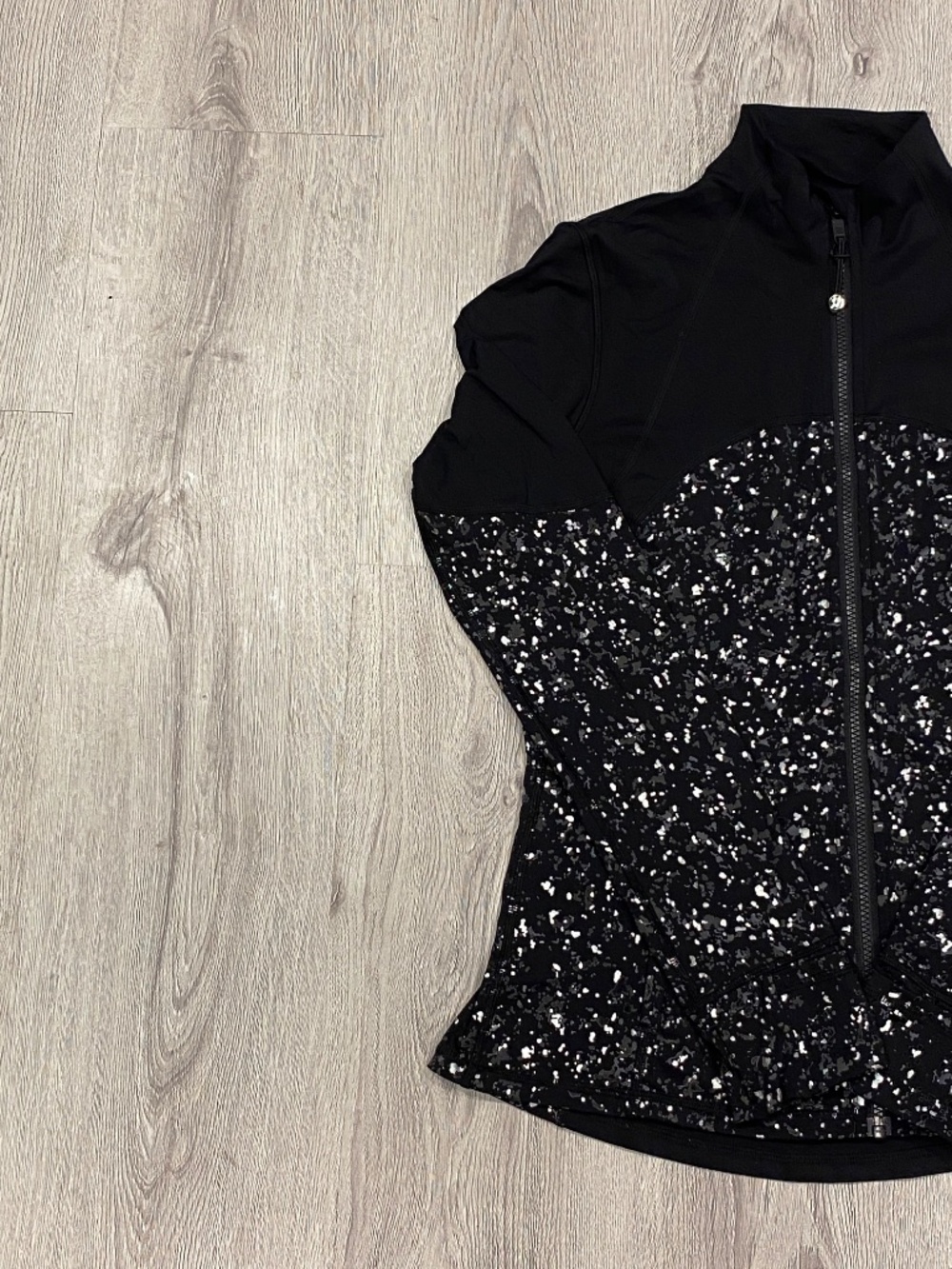 Lululemon Black Speckled Full Zip Athletic Jacket Size 10 - Picture 3 of 6